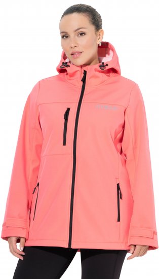 Ulla Popken HYPRAR Softshell Fleece Lined Jacket Coral - Geci - 