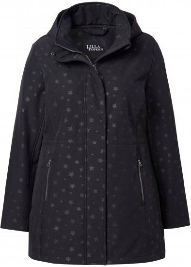 Ulla Popken HYPRAR Star Print Softshell Jacket Black - Geci - 