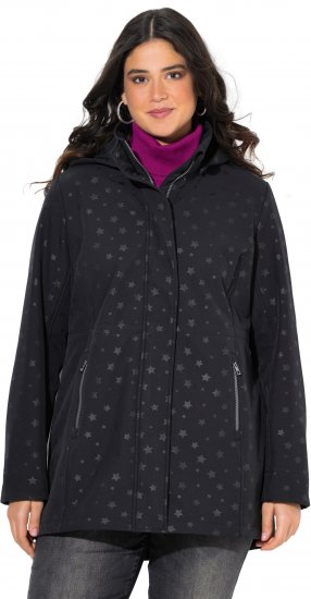 Ulla Popken HYPRAR Star Print Softshell Jacket Black - Geci - 