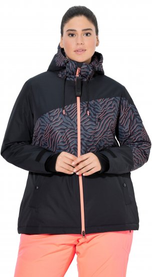 Ulla Popken Neon Ripple Performance Snow Jacket Black - Geci - 