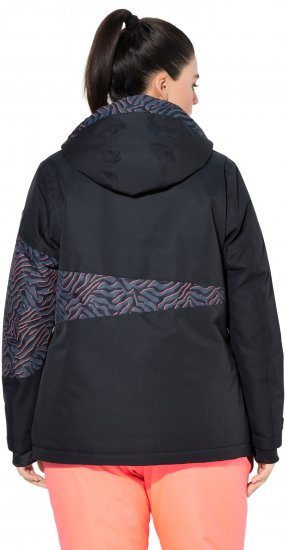 Ulla Popken Neon Ripple Performance Snow Jacket Black - Geci - 