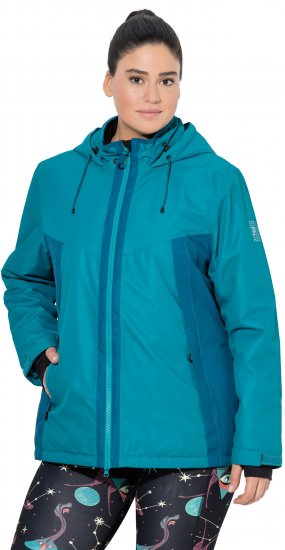 Ulla Popken HYPRAR Triple Function Two-Tone Ski Jacket Emerald Blue - Geci - 