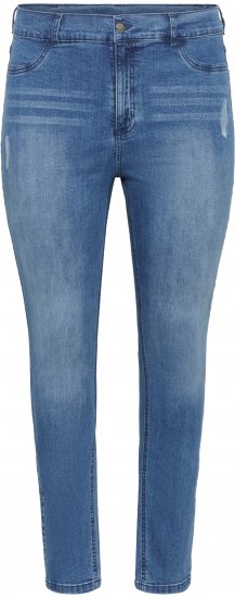 Kaffe Curve Laurina Blugi Washed/Destroyed Blue Denim - Blugi & Pantaloni pentru Femei Mărimi Mari – Plus Size - 