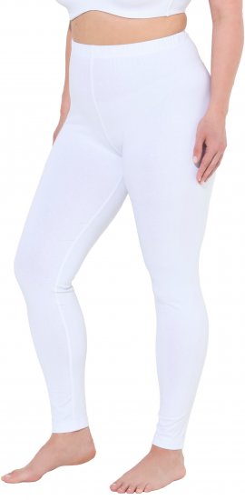 Ulla Popken Basic Stretch Knit Ankle Length Leggings Snow White - Blugi & Pantaloni pentru Femei Mărimi Mari – Plus Size - 