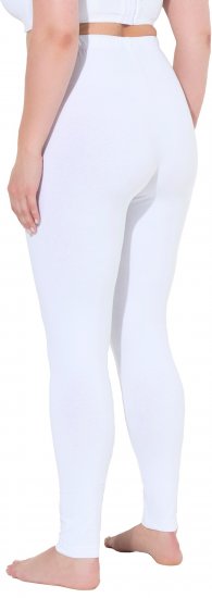 Ulla Popken Basic Stretch Knit Ankle Length Leggings Snow White - Blugi & Pantaloni pentru Femei Mărimi Mari – Plus Size - 