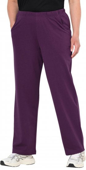 Ulla Popken Pull On Knit Straight Leg Pocket Pants Dark Blackberry - Blugi & Pantaloni pentru Femei Mărimi Mari – Plus Size - 