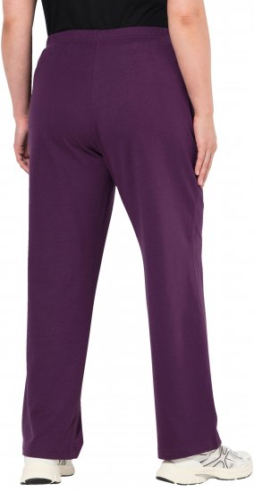 Ulla Popken Pull On Knit Straight Leg Pocket Pants Dark Blackberry - Blugi & Pantaloni pentru Femei Mărimi Mari – Plus Size - 
