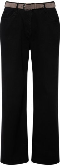 Ulla Popken Mary Fit Wide Leg Stretch Jeans Black - Blugi & Pantaloni pentru Femei Mărimi Mari – Plus Size - 