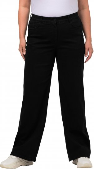 Ulla Popken Mary Fit Wide Leg Stretch Jeans Black - Blugi & Pantaloni pentru Femei Mărimi Mari – Plus Size - 