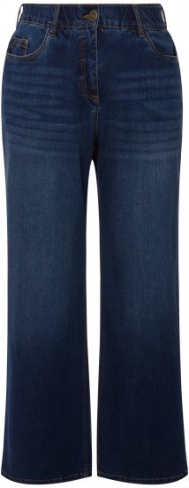 Ulla Popken Mary Fit Wide Leg Stretch Jeans Blue Denim - Blugi & Pantaloni pentru Femei Mărimi Mari – Plus Size - 