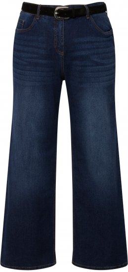 Ulla Popken Mary Fit Wide Leg Stretch Jeans Blue Denim - Blugi & Pantaloni pentru Femei Mărimi Mari – Plus Size - 