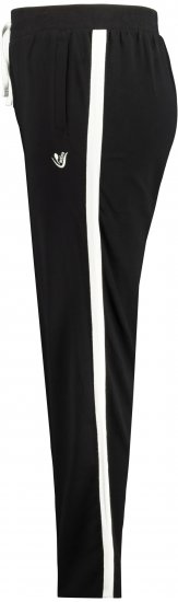 Ulla Popken Side Stripe Adjustable Drawstring Waist Joggers Black - Blugi & Pantaloni pentru Femei Mărimi Mari – Plus Size - 
