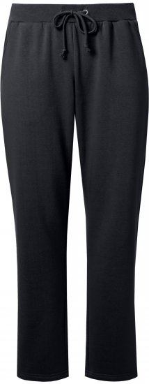 Ulla Popken Basic Drawstring Elastic Waist Cotton Blend Joggers Black - Blugi & Pantaloni pentru Femei Mărimi Mari – Plus Size - 
