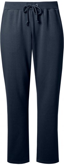 Ulla Popken Basic Drawstring Elastic Waist Cotton Blend Joggers Navy - Blugi & Pantaloni pentru Femei Mărimi Mari – Plus Size - 