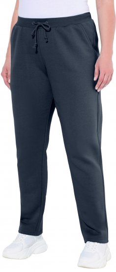 Ulla Popken Basic Drawstring Elastic Waist Cotton Blend Joggers Navy - Blugi & Pantaloni pentru Femei Mărimi Mari – Plus Size - 