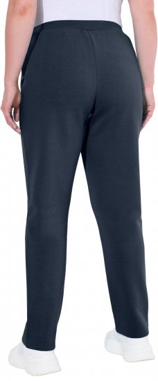Ulla Popken Basic Drawstring Elastic Waist Cotton Blend Joggers Navy - Blugi & Pantaloni pentru Femei Mărimi Mari – Plus Size - 