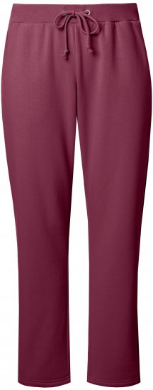 Ulla Popken Basic Drawstring Elastic Waist Cotton Blend Joggers Dark Berry - Blugi & Pantaloni pentru Femei Mărimi Mari – Plus Size - 