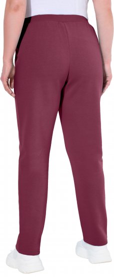 Ulla Popken Basic Drawstring Elastic Waist Cotton Blend Joggers Dark Berry - Blugi & Pantaloni pentru Femei Mărimi Mari – Plus Size - 