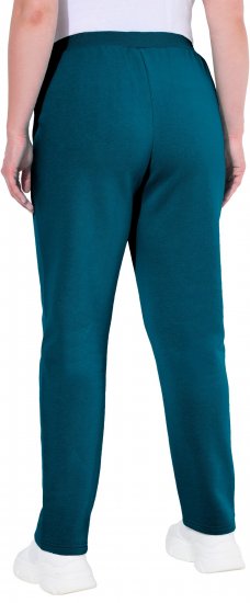 Ulla Popken Basic Drawstring Elastic Waist Cotton Blend Joggers Cerulean - Blugi & Pantaloni pentru Femei Mărimi Mari – Plus Size - 