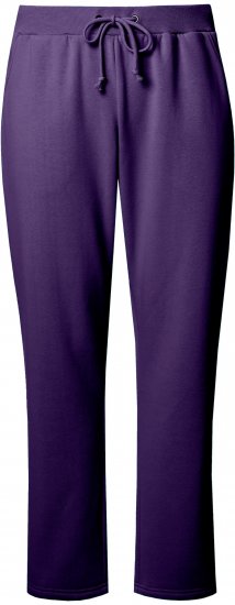 Ulla Popken Basic Drawstring Elastic Waist Cotton Blend Joggers Deep Violet - Blugi & Pantaloni pentru Femei Mărimi Mari – Plus Size - 