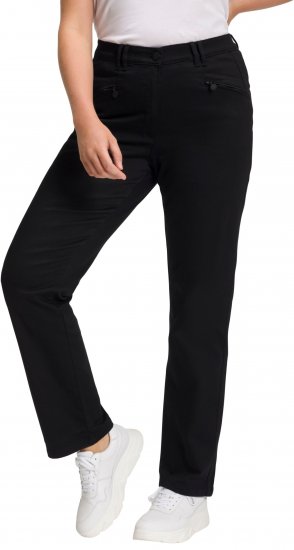 Ulla Popken Basic Mony Tapered Leg Stretch Pants Black - Blugi & Pantaloni pentru Femei Mărimi Mari – Plus Size - 