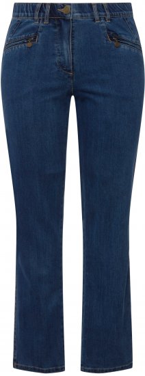 Ulla Popken Mony Elastic Waist Zip Pocket Jeans Blue Denim - Blugi & Pantaloni pentru Femei Mărimi Mari – Plus Size - 
