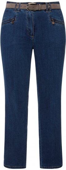 Ulla Popken Mony Elastic Waist Zip Pocket Jeans Blue Denim - Blugi & Pantaloni pentru Femei Mărimi Mari – Plus Size - 