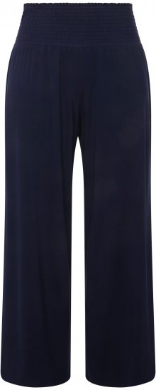 Ulla Popken Wide Leg Smocked Waist Knit Pants Night Blue - Blugi & Pantaloni pentru Femei Mărimi Mari – Plus Size - 