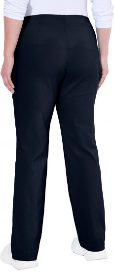 Ulla Popken Bengaline Elastic Waist Thermal Pants Navy - Blugi & Pantaloni pentru Femei Mărimi Mari – Plus Size - 
