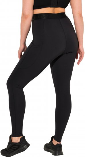 Ulla Popken Lightfit Quick Drying Leggings Black - Blugi & Pantaloni pentru Femei Mărimi Mari – Plus Size - 