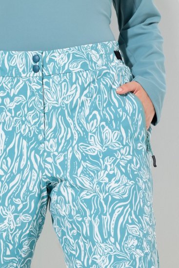 Ulla Popken Floral Print Ski Pants Ice Green - Haine de schi - 