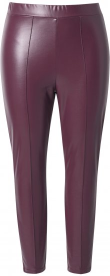 Ulla Popken Metallic Faux Leather Leggings Plum - Blugi & Pantaloni pentru Femei Mărimi Mari – Plus Size - 