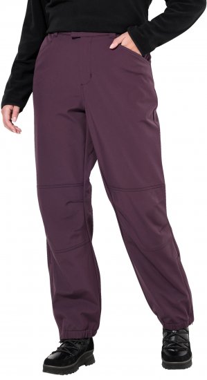 Ulla Popken Softshell Triple Function Fleece Lined Pants Dark Blackberry - Blugi & Pantaloni pentru Femei Mărimi Mari – Plus Size - 