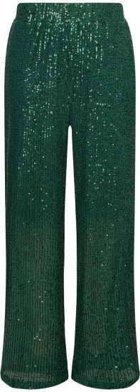 Ulla Popken Wide Leg Sequined Pants Dark Green - Blugi & Pantaloni pentru Femei Mărimi Mari – Plus Size - 