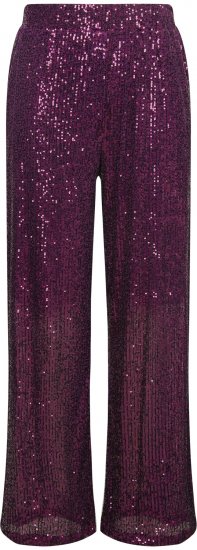 Ulla Popken Wide Leg Sequined Pants Mulberry - Blugi & Pantaloni pentru Femei Mărimi Mari – Plus Size - 