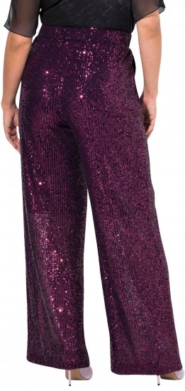 Ulla Popken Wide Leg Sequined Pants Mulberry - Blugi & Pantaloni pentru Femei Mărimi Mari – Plus Size - 