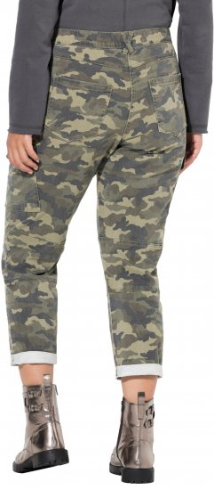 Ulla Popken Camo Boyfriend Pants Olive Grey - Blugi & Pantaloni pentru Femei Mărimi Mari – Plus Size - 