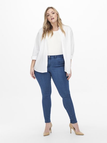 Only Carmakoma Thunder Life Skinny Fit Jeans Blue Denim - Blugi & Pantaloni pentru Femei Mărimi Mari – Plus Size - 