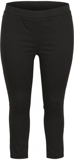 Kaffe Curve Ana Scurtați Twill Jeggings Negru intens - Blugi & Pantaloni pentru Femei Mărimi Mari – Plus Size - 
