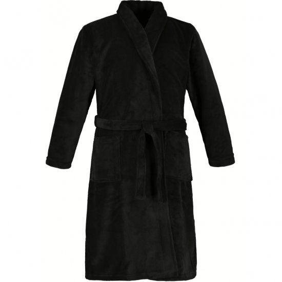 JP1880 Bathrobe with Spacious Patch Pockets Black - Lenjerie intimă & Costum baie - Lenjerie Intimă Bărbați Mărimi Mari