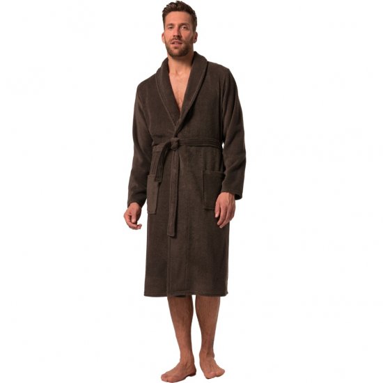 JP1880 Bathrobe Extra Soft Terry Cloth Brown - Lenjerie intimă & costum baie - Lenjerie Intimă Bărbați Mărimi Mari