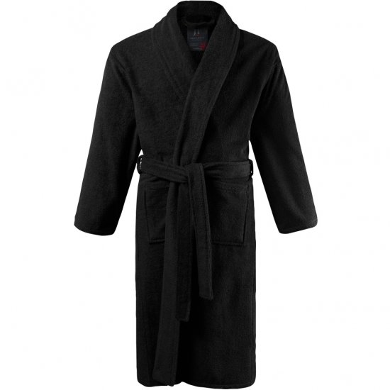 JP1880 Bathrobe Extra Soft Terry Cloth Black - Lenjerie intimă & costum baie - Lenjerie Intimă Bărbați Mărimi Mari
