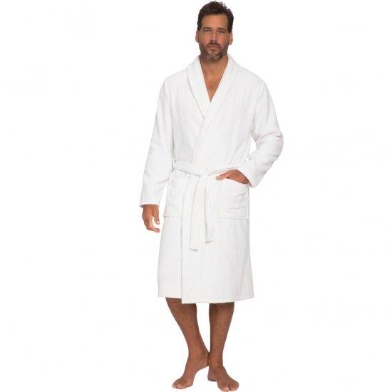 JP1880 Bathrobe Extra Soft Terry Cloth White - Lenjerie intimă & costum baie - Lenjerie Intimă Bărbați Mărimi Mari