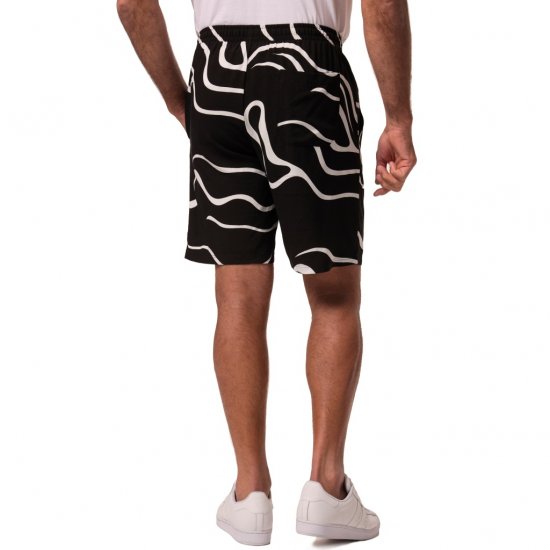 JP1880 Bermuda Shorts Soft Viscose All-over Print Black - Pantaloni scurți - Pantaloni Scurți Mărimi mari Bărbați 