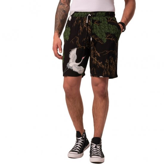 JP1880 Bermuda Shorts All-over Print Black - Pantaloni scurți - Pantaloni Scurți Mărimi mari Bărbați 
