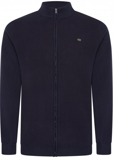 Kam Jeans 95 Zip Through Knitted Sweater Navy - Pulovere & hanorace - Pulovere & Hanorace Bărbați Mărimi Mari