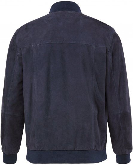 JP1880 Soft Goatskin Suede Leather Jacket Navy - Geci de piele - Jachete din piele mărimi mari