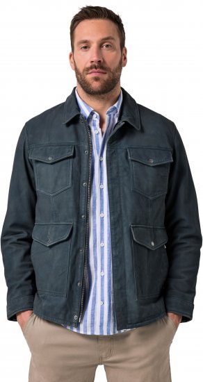JP1880 Fine Lamb Leather Jacket Deep Sea Blue - Geci - Geci Bărbați Mărimi Mari