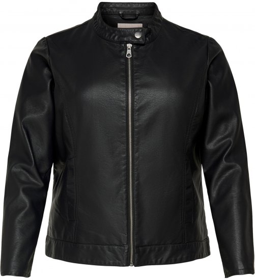 Only Carmakoma Robber Leather Jacket Black - Geci din piele - 