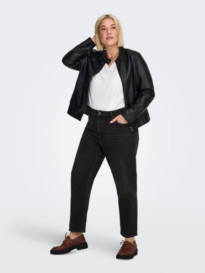 Only Carmakoma Robber Leather Jacket Black - Geci din piele - 